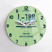 Thumbnail for Lockheed L-188 Electra design on light green no frame wall clock