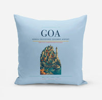 Thumbnail for Genoa Cristoforo Colombo Airport (GOA) design on light blue pillow