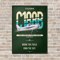 Thumbnail for Cessna A188B AgTruck vertical canvas print - framed - dark green background