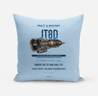 Thumbnail for JT8D design on light blue pillow