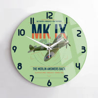 Thumbnail for Supermarine Spitfire Mk IX design on light green no frame wall clock
