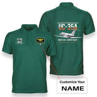 Thumbnail for UC-35A CITATION ULTRA design on green polo with custom name badge