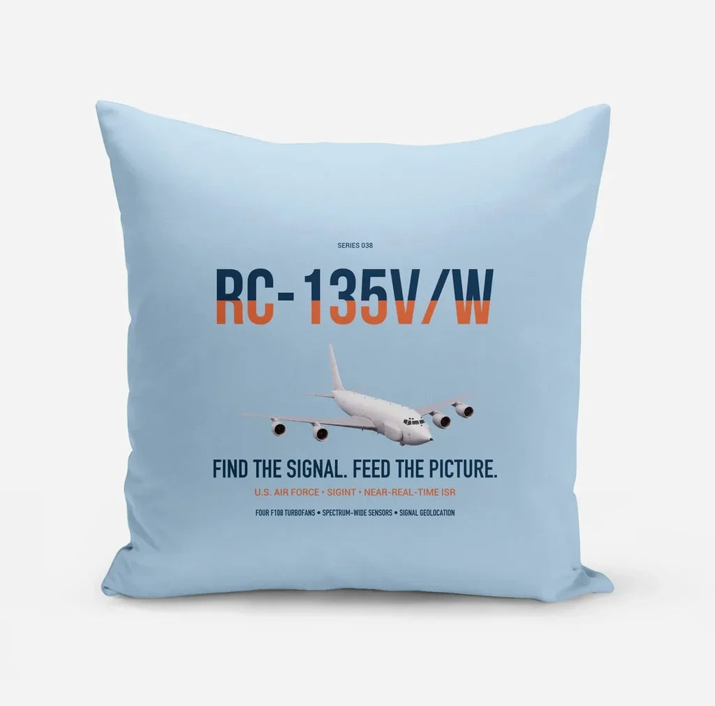 RC-135V W Rivet Joint design on light blue pillow