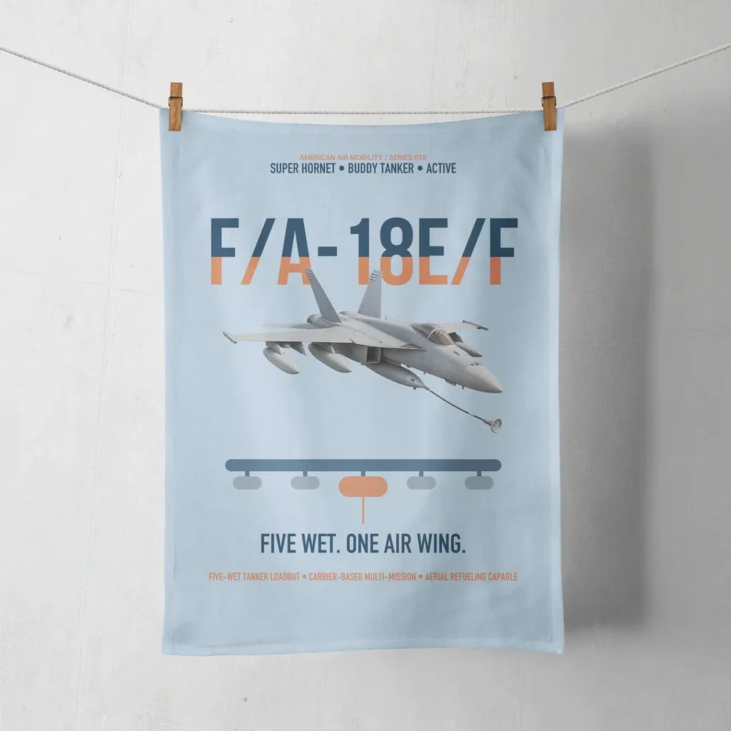 F A-18E F Buddy Tanker design on light blue towel