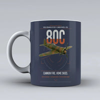 Thumbnail for IAR 80C design on dark blue ceramic mug, double-side print