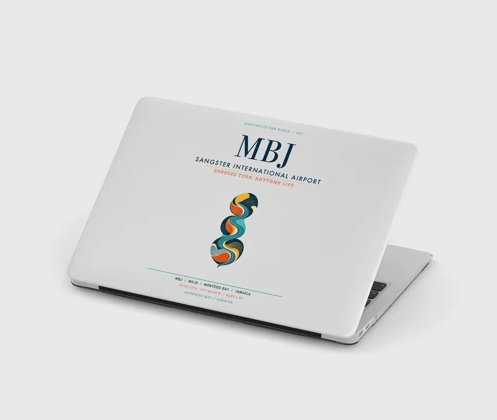 Sangster International Airport (MBJ) design on light gray MacBook case