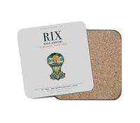Thumbnail for Riga Airport (RIX) design on light gray 1 piece coaster
