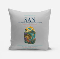 Thumbnail for San Diego International Airport (SAN) design on light gray pillow