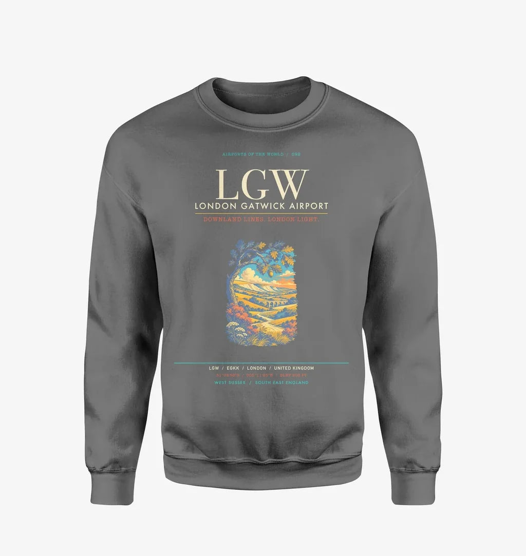 London Gatwick Airport LGW Sweatshirt - Gray