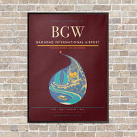 Thumbnail for Baghdad International Airport BGW - Canvas Framed - Dark Red