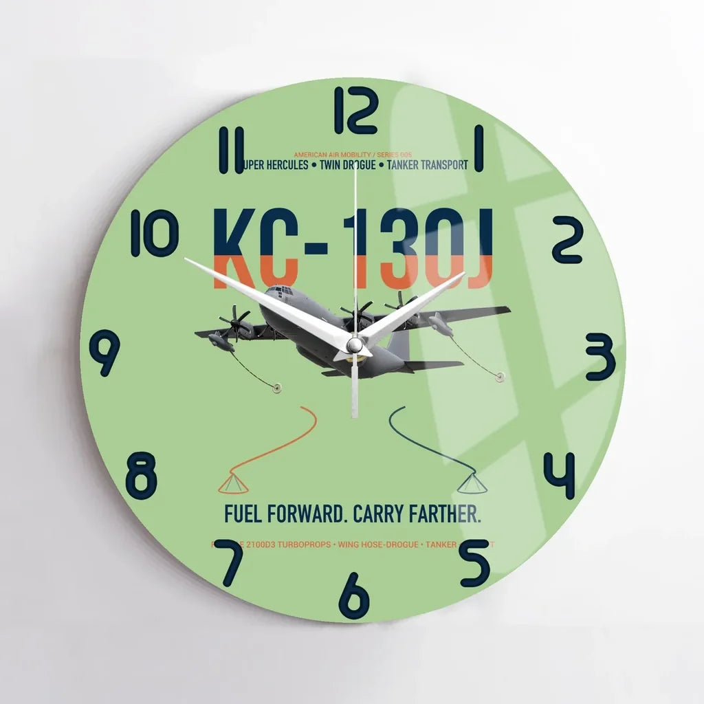 KC-130J SUPER HERCULES design on light green no frame wall clock