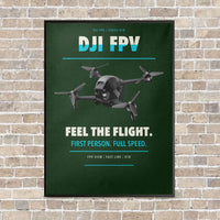 Thumbnail for DJI FPV vertical canvas print - framed - dark green background