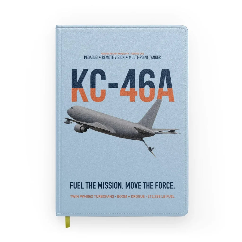 KC-46A PEGASUS design on light blue notebook