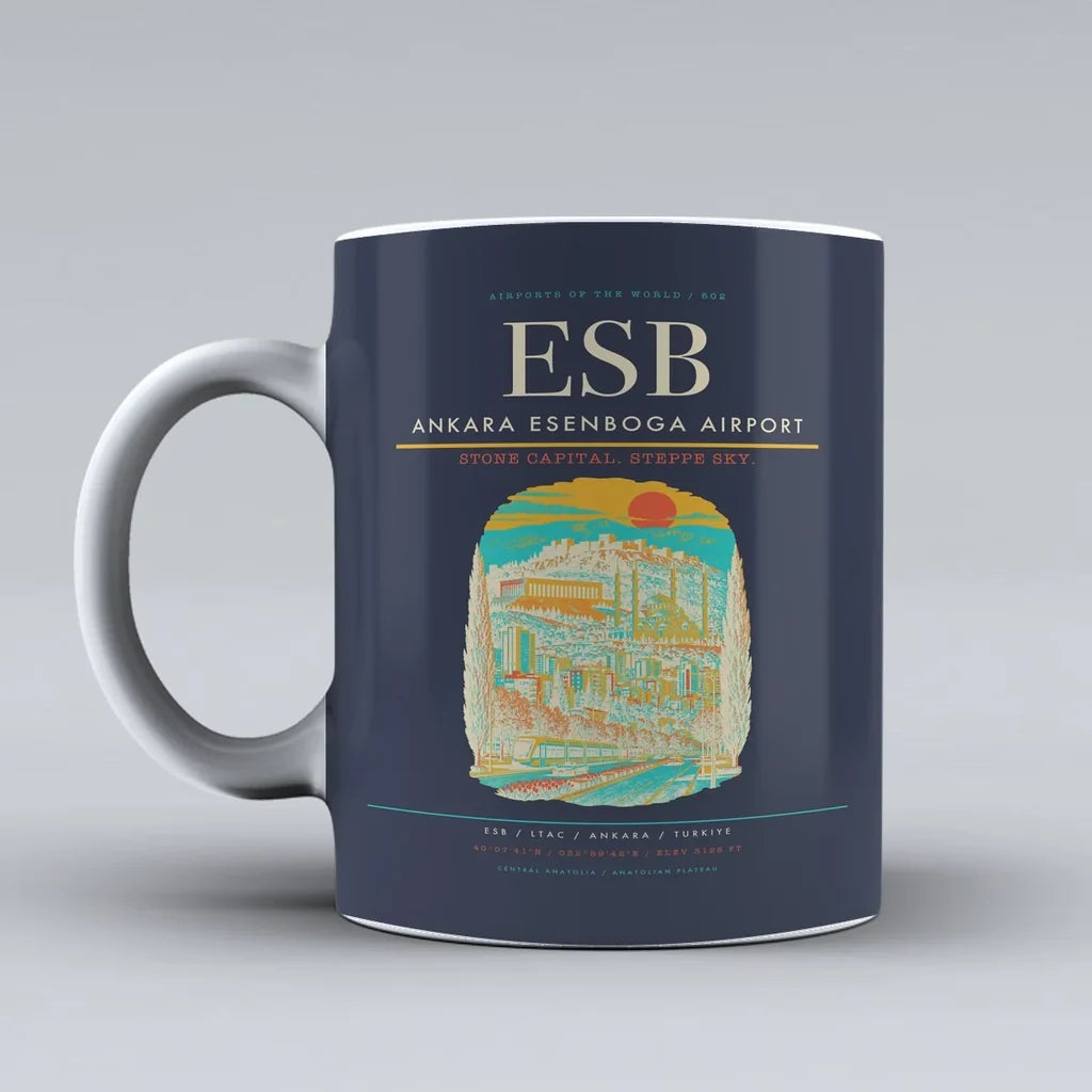 Ankara Esenboga Airport ESB Mug - Dark Blue