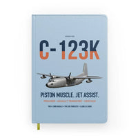Thumbnail for C-123K Provider design on light blue notebook