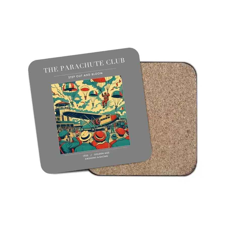 The Parachute Club - Designed Coasters design on gray 1-piece