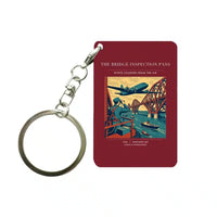 Thumbnail for VINTAGE G4482 - The Bridge Inspection Pass - Designed Key Chain design on darkred