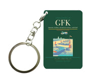 Thumbnail for Grand Forks International Airport (GFK) design on dark green key chain