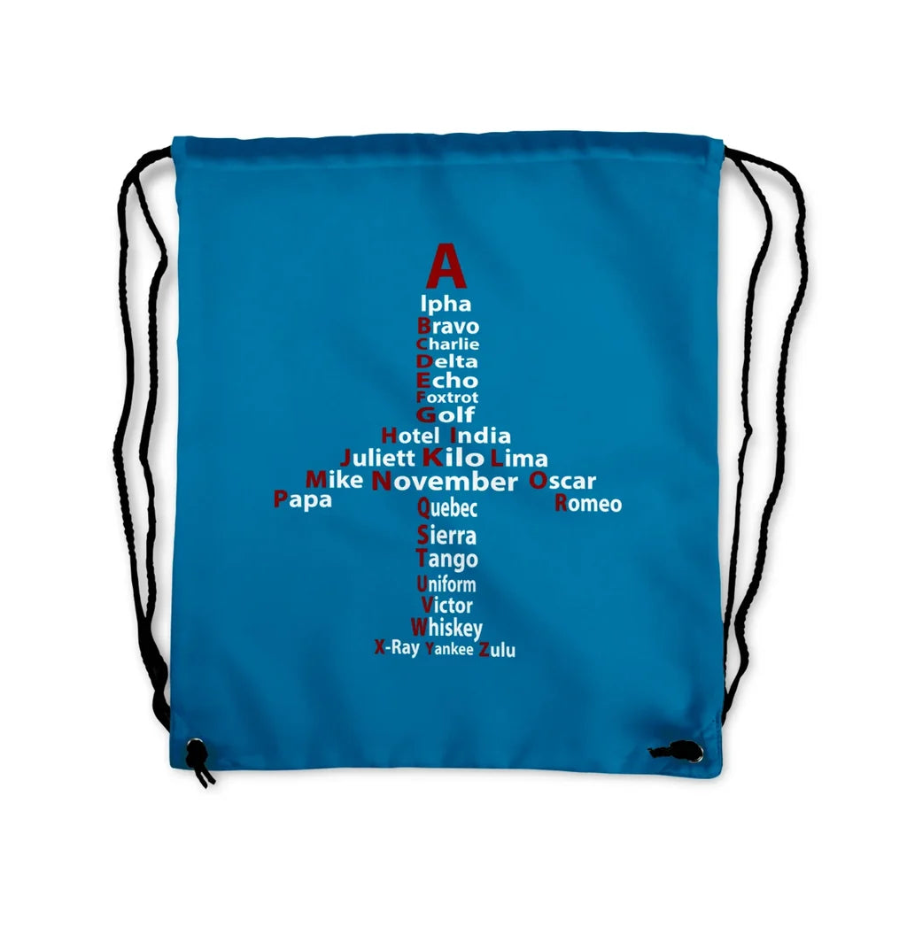 Aviation Alphabet Drawstring Bag - view 5