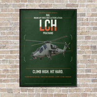 Thumbnail for HAL LCH Prachand vertical canvas print - framed - dark green background