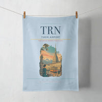 Thumbnail for Turin Airport (TRN) design on light blue towel