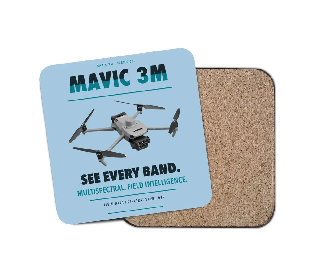 DJI Mavic 3 Multispectral design on light blue 1 piece coaster