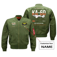 Thumbnail for KA-6D Intruder design on green+name bomber jacket, double-side print