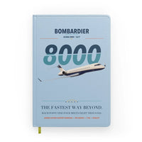 Thumbnail for Bombardier Global 8000 design on light blue notebook