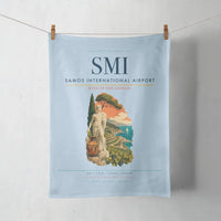 Thumbnail for Samos International Airport (SMI) design on light blue towel