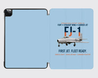 Thumbnail for FJ-1 Fury First Fury Straight Wing design on light blue ipad tablet case