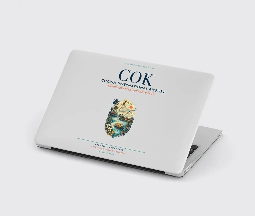 Cochin International Airport Kochi (COK) design on light gray MacBook case