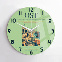 Thumbnail for Ostend-Bruges International Airport (OST) design on light green no frame wall clock