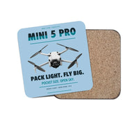 Thumbnail for DJI Mini 5 Pro design on light blue 1 piece coaster