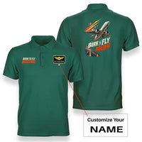 Thumbnail for SIGNAL 609 - Born To Fly Boeing - Double-Side Polo design on green double side polo with custom name badge