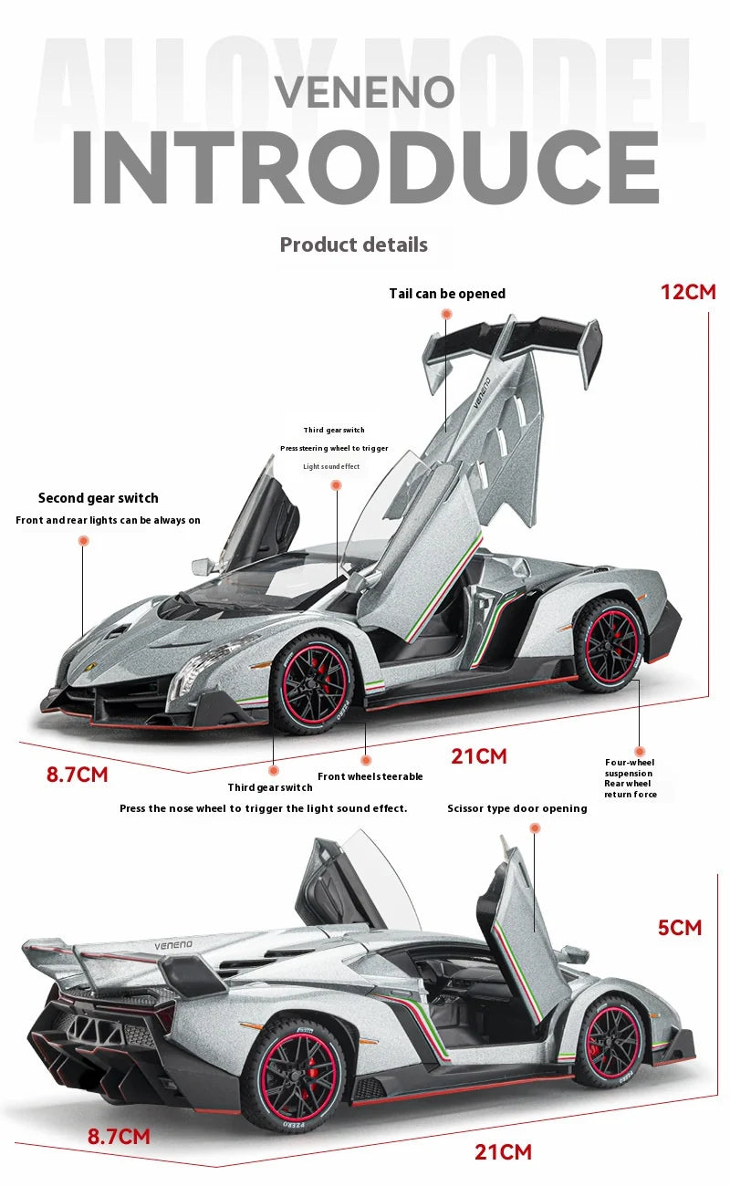 1:24 Lamborghini Veneno Alloy Model - view 5