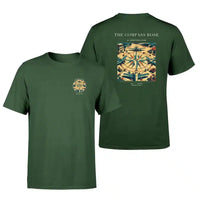 Thumbnail for VINTAGE G4139 - The Compass Rose - Double-Side T-Shirt design on darkgreen double side t shirt