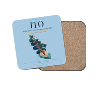 Thumbnail for Hilo International Airport (ITO) design on light blue 1 piece coaster