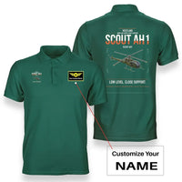 Thumbnail for Westland Scout AH1 design on green+name double-side polo t-shirt, double-side print
