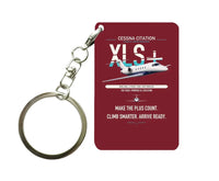 Thumbnail for Cessna Citation XLSPlus design on dark red designed key chain, double-side print