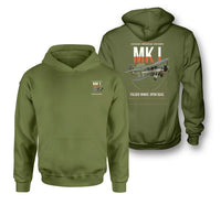 Thumbnail for Fairey Swordfish Mk I design on green army double-side hoodie, double-side print