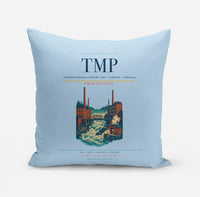 Thumbnail for Tampere-Pirkkala Airport (TMP) design on light blue pillow