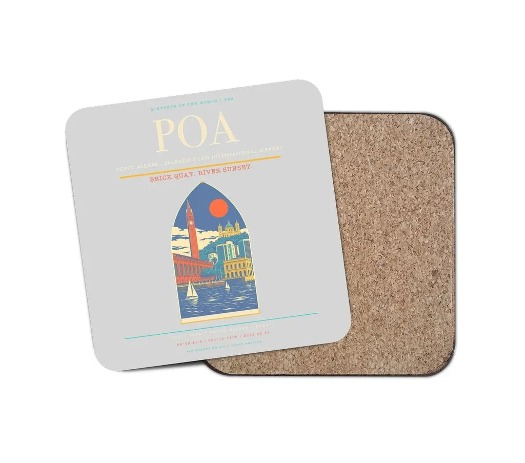 Porto Alegre - Salgado Filho International Airport POA Coaster 1-Piece - Light Gray