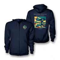 Thumbnail for VINTAGE G4267 - The Wheel Well Nap - Premium Zipped Hoodie design on navyblue