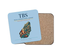 Thumbnail for Tbilisi International Airport (TBS) design on light blue 1 piece coaster