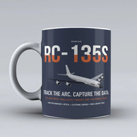 Thumbnail for RC-135S Cobra Ball design on dark blue ceramic mug, double-side print