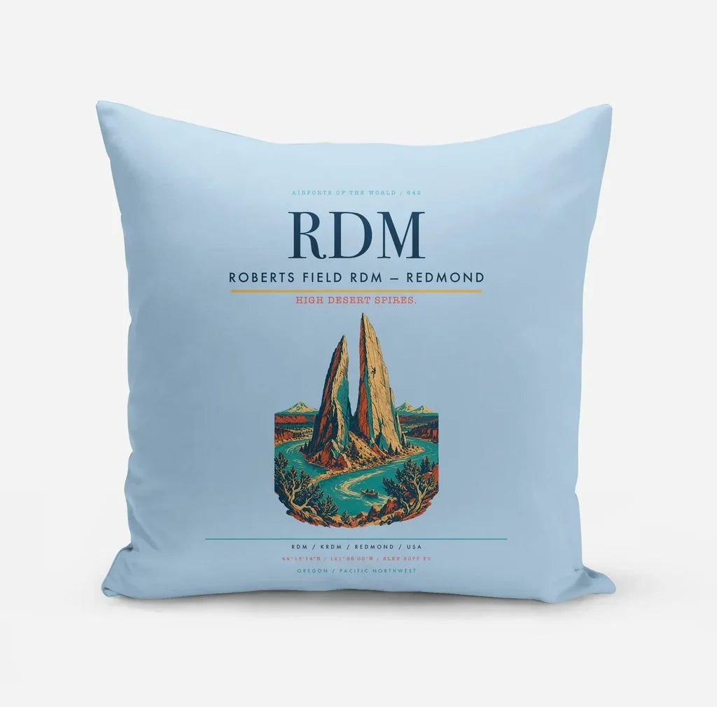 Roberts Field (RDM) design on light blue pillow