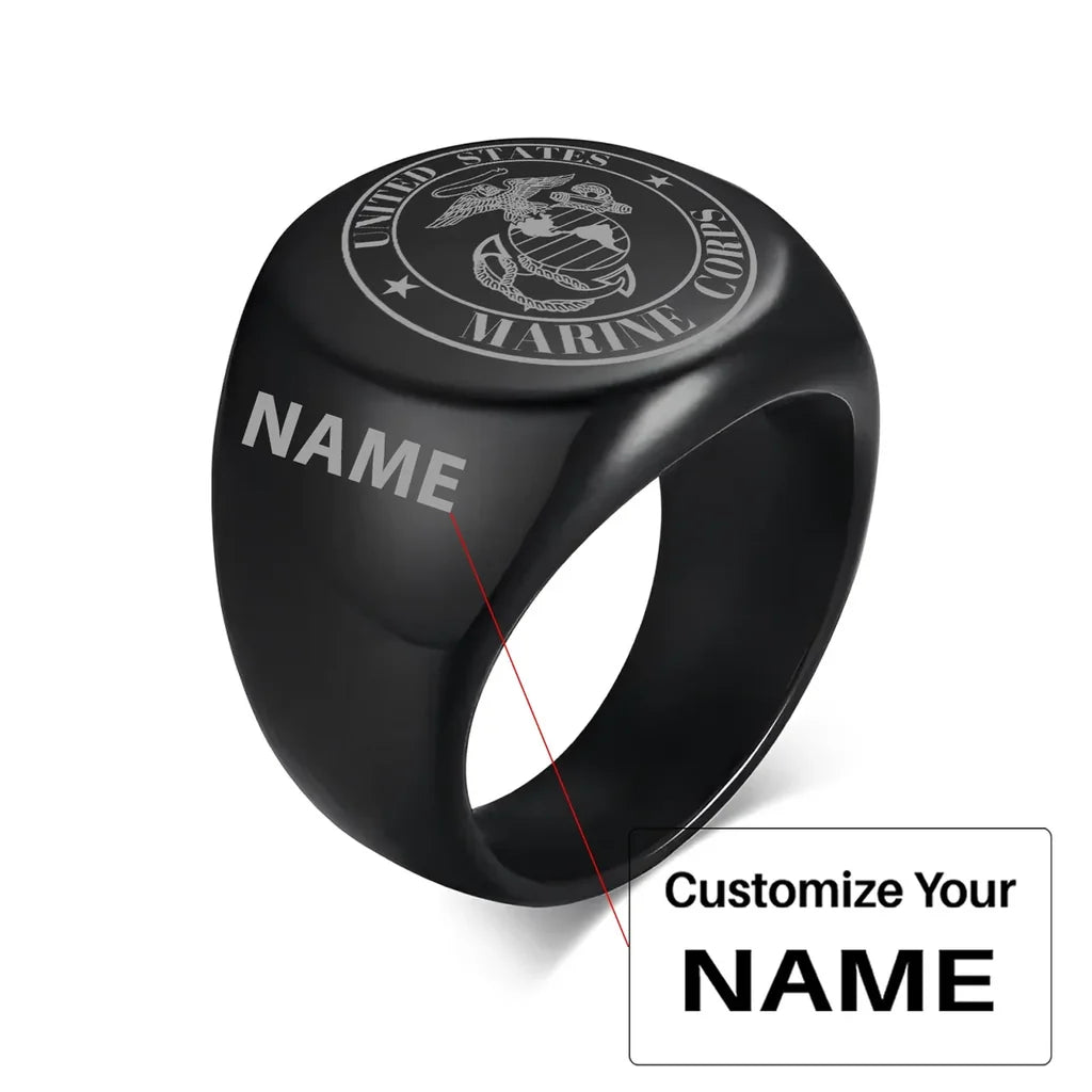 Customisable Marine Corps Design 20MM Stainless Ring - view 5