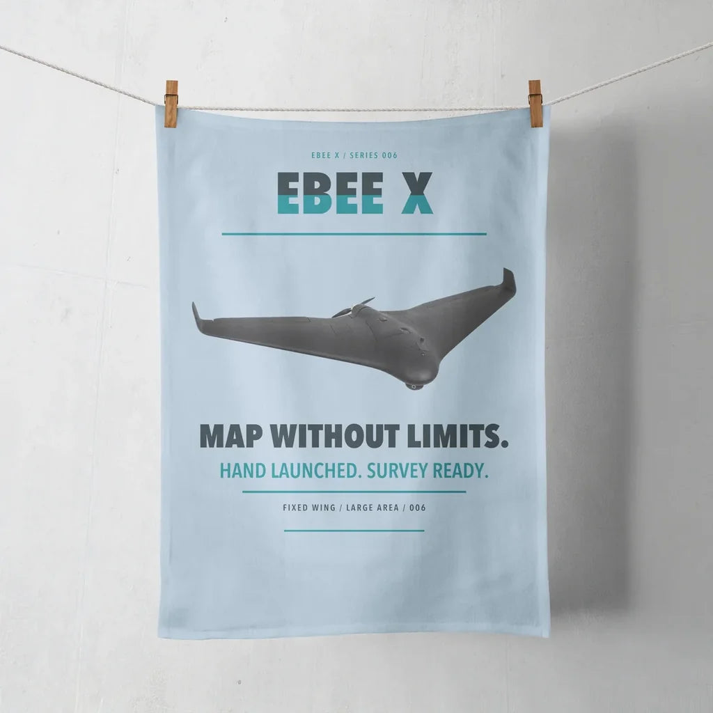AgEagle eBee X design on light blue towel