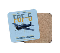 Thumbnail for F6F-5 Hellcat design on light blue 1 piece coaster