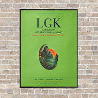 Thumbnail for Langkawi International Airport LGK vertical canvas print - framed - light green background